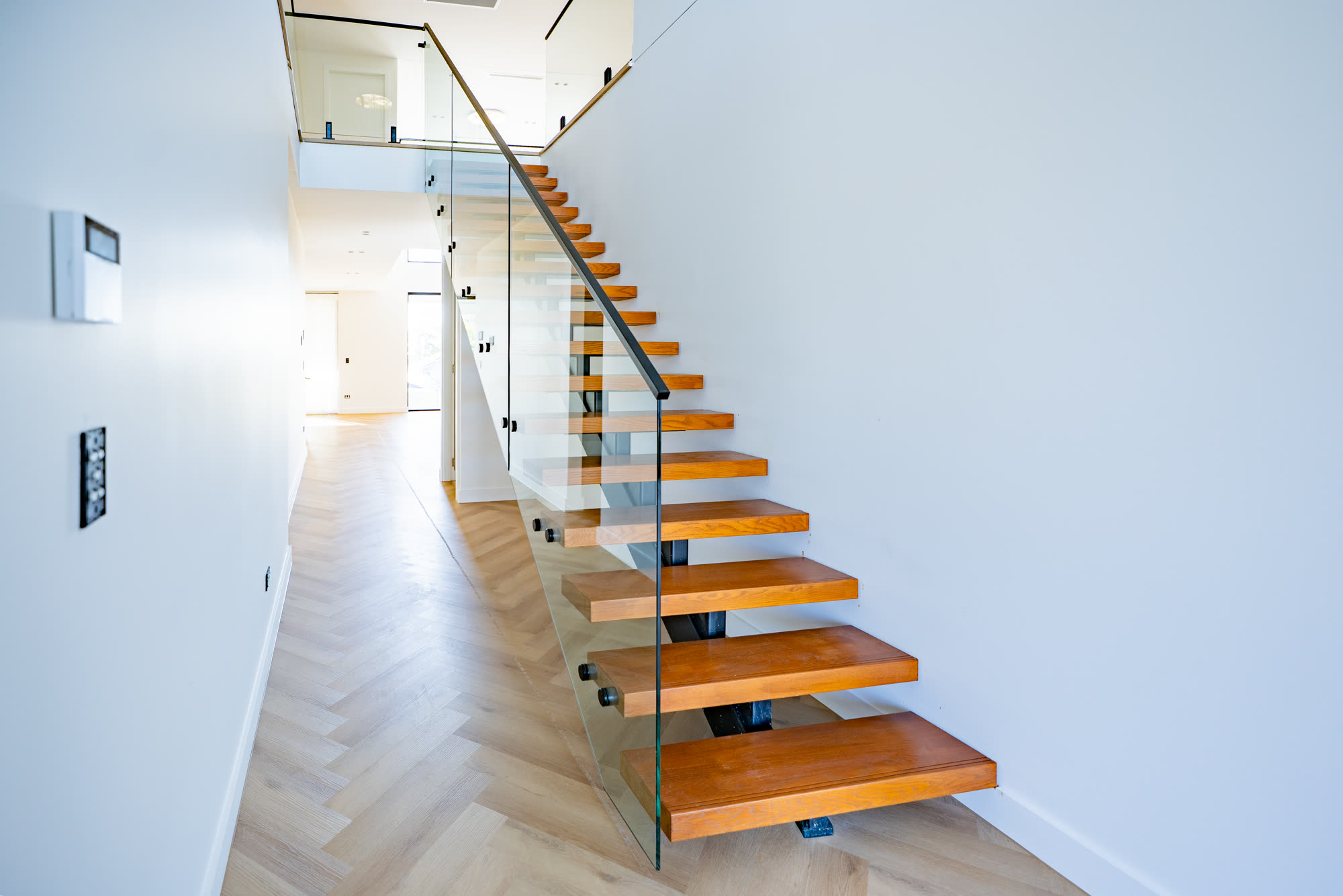 26 Clontarf St — timber stair with glass balustrade